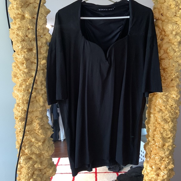 Y/project sweetheart / bustier t shirt. Built in bra. Navy size L - Picture 2 of 3